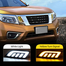 2PCS For Nissan NAVARA NP300 D23 2015 2016 2017 2018 2019 DRL Daytime Running Lights mask grille LED lamp with turning signal 2024 - buy cheap