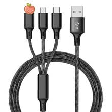 Cable de línea de datos 3 en 1 para teléfono móvil Android, iphone tipo c, multifunción, Usb, uno arrastrando tres cables de carga de datos 2024 - compra barato