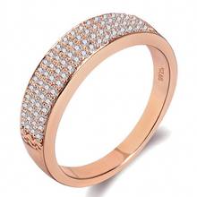Wedding Band Ring Luxury Jewelry 925 Sterling Silver&Rose Gold Fill Pave White 5A Cubic Zirconia Engagement Rimg for Women Gift 2024 - buy cheap