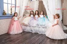 Vestido infantil de primeira comunhão, com laço, vestidos para baile de casamento, vestido para meninas 2024 - compre barato