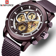 NAVIFORCE-reloj de cuarzo deportivo para hombre, cronógrafo militar de acero, resistente al agua, Masculino 2024 - compra barato