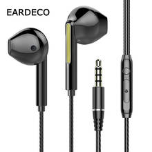 EARDECO 14mm Dynamic Wired In Ear Headphones Bass Headphone with Mic Music Earphone Earbuds 3.5mm Stereo Sport Phone Headset 2024 - buy cheap