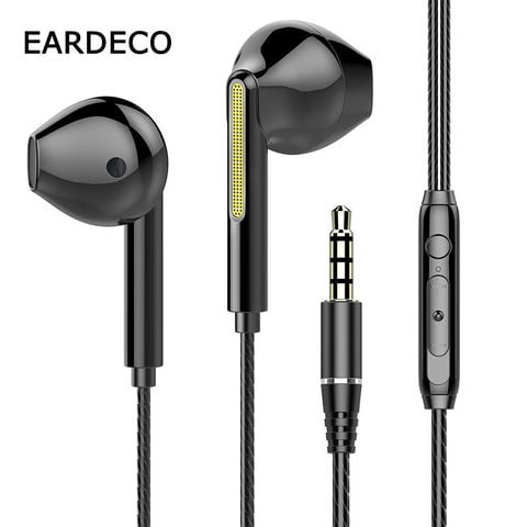 EARDECO 14mm Dynamic Wired In Ear Headphones Bass Headphone with Mic Music Earphone Earbuds 3.5mm Stereo Sport Phone Headset 2022 - buy cheap