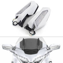 Espejo retrovisor lateral de motocicleta, luz LED de señal de giro para Honda Goldwing GL1800 GL1800 GL 1800 2018-2020 2024 - compra barato