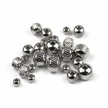 UPGFNK 3/4/6/8MM Tire Stainless steel beads Round Metal Spacer Loose Beads for Jewelry making bracelet Necklace DIY Accessories 2024 - buy cheap