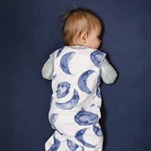Bebê macio lua zíper sacos de dormir verão recém-nascido impressão cobertor wearable algodão saco de dormir 0-24 meses do bebê sleepsack 2024 - compre barato