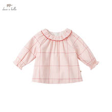 DB16739 dave bella spring fashion baby girls plaid print shirts infant toddler tops children high quality clothes 2024 - buy cheap