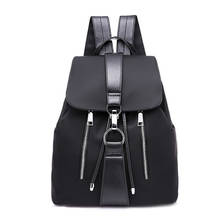 Women Backpack School Bags For Teenager Girls Nylon Zipper Lock Design Black Femme Mochila Female Backpack Fashion Sac A Dos 2024 - buy cheap