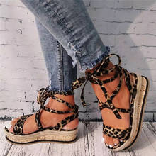 Summer Sandals Platform Thick High Heels Open Toe Women Shoes Cross Tied Shoes Sexy Snakeskin Party Female Slippers 2020 New 2024 - buy cheap