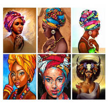 5D DIY Diamond Painting African Woman Girl Full Square/Surrounded Diamond Embroidery Cross Stitch Mosaic Kit Christmas Gift, 2024 - buy cheap