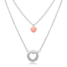 Layered Heart Necklaces 100% 925 Sterling Silver Jewelry Free Shipping 2024 - buy cheap