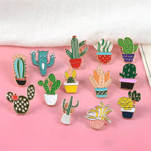 Cactus Plant Flowers Brooch Bag Alloy Shirt Bag Pins Badges Enamel Broches for Men Women Badge Pins Brooches Jewelry Accessories 2024 - buy cheap