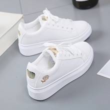 Women Casual Shoes New Spring Women Shoes Fashion Embroidered White Sneakers Breathable Flower Lace-Up Sneakers Zapatillas Mujer 2024 - buy cheap