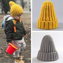 Autumn Winter Kids Hat Cap Candy Color Girls Boys Knitted Pointed Hats Soft Warm Wool Beanie 2024 - buy cheap