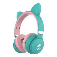 Cute Cat Earphones Bluetooth Wireless with LED Muisc Stereo Headphone with Microphone Children Daughter Earpieces Headset Gift 2024 - buy cheap