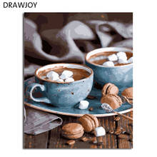 DRAWJOY Framed Picture DIY Painting By Numbers Oil Painting Of Coffee Painting& Calligraphy Home Decor Still Life 2024 - buy cheap