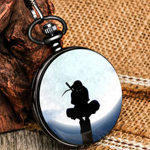 Relógio de bolso estampado ninja japonês, relógio de quartzo com pingente, corrente de fob, relógio antigo legal, preto, presentes para meninos e anime 2024 - compre barato