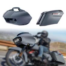 Motorcycle Inner & Outer Fairing Saddlebags For Harley Touring Road Glide FLTRX CVO 2015-2020 2016 2017 2018 2019 Gunship Gray 2024 - buy cheap