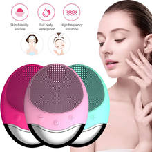 Sonic Facial Cleansing Brush Silicone Waterproof Face Cleanser Bamboo Charcoal Skin Beauty Massager For Exfoliation Anti-Aging 2024 - compre barato