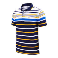 Polo de algodón para hombre, camisa de manga corta con bordado a la moda, estilo clásico e informal, a rayas, 4XL, novedad de verano, 2020 2024 - compra barato