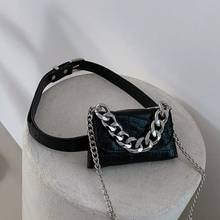 Women Crocodile Waist Fanny Pack Fashion PU Leather Waist Bag Shoulder Purse with Metal Chains 2024 - buy cheap