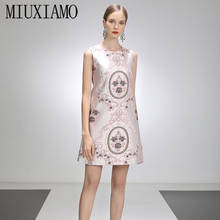 MIUXIMAO 2021 Spring Summer Party Dress Flower Diamonds Above Knee Tank Office Lady Pink Casual Dress Women Vestidos 2024 - buy cheap