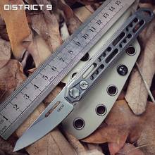 District 9  EDC Titanium Alloy Utility Knife Outdoor Portable Straight Knife Unboxing Self-defense Tools 2024 - buy cheap