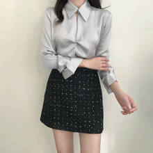 Vadim-Blusa de manga larga holgada para mujer, camisa de color liso, estilo coreano, venta directa, Otoño, 2020, 2021 2024 - compra barato