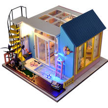 Diy Doll House Handmade House Model Warm And Fashionable Villa With Swimming Pool To Send Family Love And Creative Gift Of Love 2024 - buy cheap