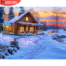 HUACAN Paint By Number Winter House Drawing On Canvas HandPainted Painting Art Gift DIY Pictures By Number Snow Kits Home Decor 2024 - buy cheap