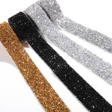 1 1.5 2 3cm Fashion Rhinestone Tape Trim Resin Crystal Decoration Trimming For DIY Shoes Banding Garment Hat Shiny 2024 - buy cheap
