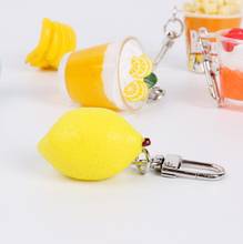 creative popcorn banana lemon keychain for women car key chain pendant Simulation food accessories toy balls gift 2024 - buy cheap