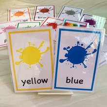 12 Pçs/set Cor Cartões Flash Do Bebê Para Crianças Aprender Inglês Palavra Cartões de Jogo Para Crianças Iniciantes Brinquedo Educativo Cedo 2024 - compre barato
