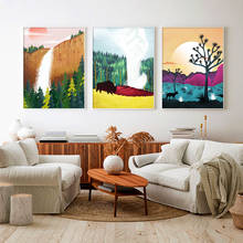 Pintura em tela do parque nacionais, tela grande sur cachoeira, pôster e impressões, josué árvore da parede, arte de decoração de casa, imagem para sala de estar 2024 - compre barato