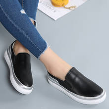 Sapatos femininos de couro com pedal, calçados lisos casuais para mulheres + sapatos de couro macio, primavera e outono, 2020 2024 - compre barato
