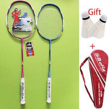2pcs Professional Aluminum Carbon Integrated Badminton Rackets Set with 2 Shuttlecock,Bag Packing outdoor sports 2024 - buy cheap