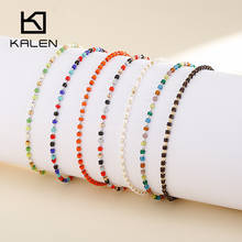 Kalen Fashion Multiple Color Crystal Balls Link Chain Necklaces For Women Stainless Steel Ethnic Choker Mujer Jewelry 2024 - buy cheap