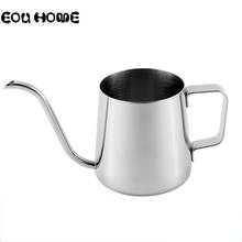 350ML Silvery Hand Punch Coffee Pots Fine Long Mouth Spout Coffee Kettle Stainless Steel Body Teapot Drip Home Kitchen Tea Tools 2024 - buy cheap