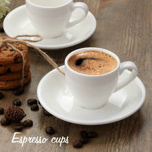 80ml estilo europeu clássico puro branco, xícaras espresso, pires, conjunto barato, pequena caneca de café italiana bardak taças para café 2024 - compre barato