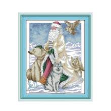 The North Pole Santa Claus  cross stitch kit people 18ct 14ct 11ct count print canvas stitches embroidery DIY handmade 2024 - buy cheap