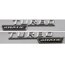 Chrome turbo 4 matic número letras tronco emblema emblema adesivo decalque para mercedes-benz amg 2024 - compre barato