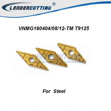 Inserções de metal duro, lâminas de corte vnmg160404/vnmg160408/12-tm t9125 * 10 peças 2024 - compre barato