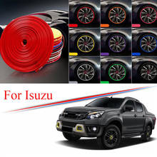 9 Colors Car Wheel Hub Rim for isuzu D-MAX mu-X EV Edge Protector Ring Tire Strip Guard Rubber Decals 8M