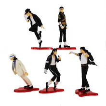 5pcs/Lot MJ Action Figure Dancing MJ PVC Dolls Smooth Criminal Moonwalk King of Population Pose Pace Model Toy for Collection 2024 - buy cheap