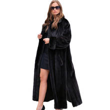 TOPFUR Natural Real Mink Fur Long Coat Turn-Down Collar Real Fur Coat For Women New Fashion Outerwear Long Black Clothing 2024 - buy cheap