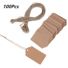 100Pcs/Lot Gift Cards Blank 3cmx5cm Kraft Jewelry Price Label Kraft Paper String Price Tags With String 20m 2024 - buy cheap