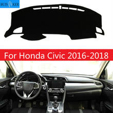 Cubierta de salpicadero de coche, alfombrilla para salpicadero, parasol Interior, instrumento de protección, accesorios de alfombra para Honda Civic 2016, 2017, 2018 2024 - compra barato