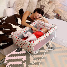 Cama de bebé plegable, Mini cuna portátil con mosquitera, cabecera con rodillo, nido de bebé para viajes de recién nacido 2024 - compra barato