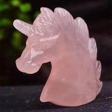 natural quartz unicorn hand carved mineral crystals gemstones healing reiki home decor 2024 - buy cheap