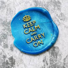 Sello de cera de madera Retro, sello decorativo para bodas, keep calm and carry on 2024 - compra barato